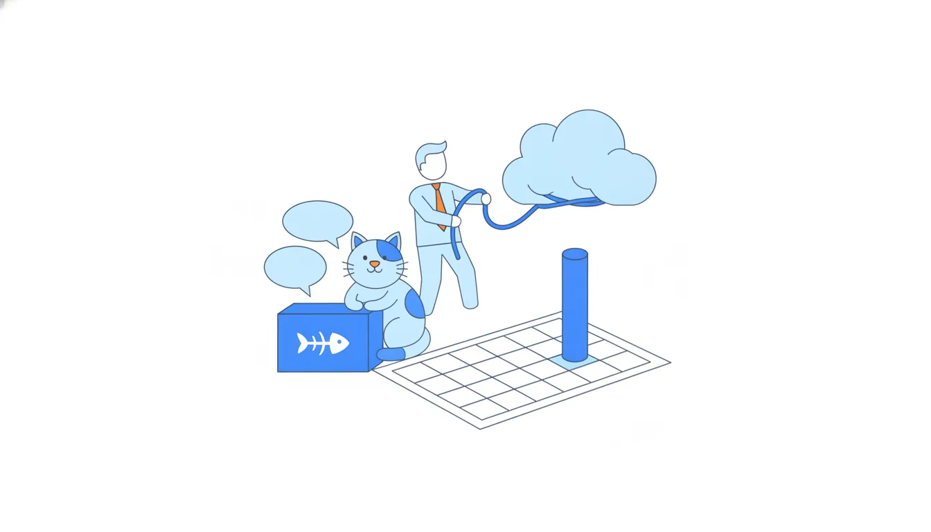 A person ties a floating cloud by a rope to a stake hammered into one square of a big calendar lying on the ground.